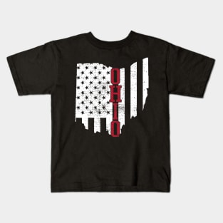 4th Of July Ohio State USA US Flag States Vintage Kids T-Shirt